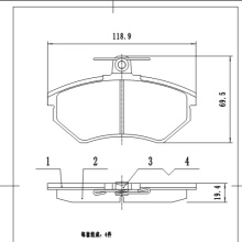 D696  Auto part hi-q wholesale brake pads wear sensor ceramic front disc brake pads for VW